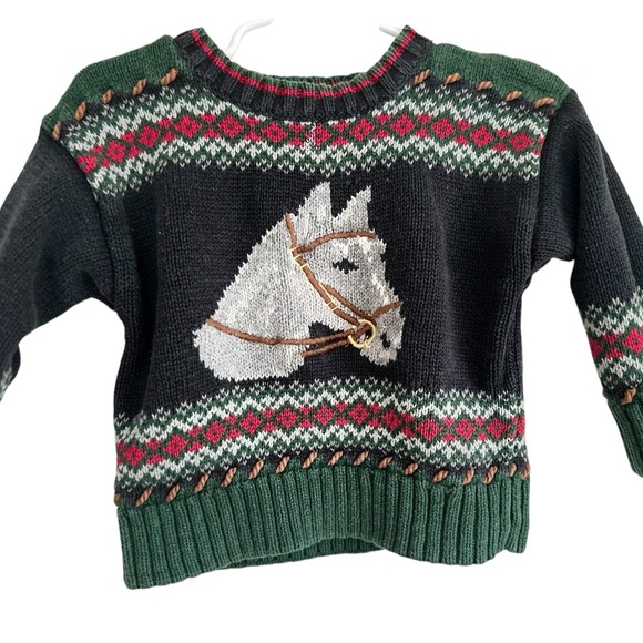 VINTAGE Kitestrings Horse Equestrian Toddler Sweater - Picture 2 of 11